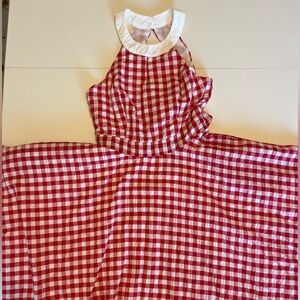 S NWT Gingham Smak Parlour Unique Vintage Red and White Dress